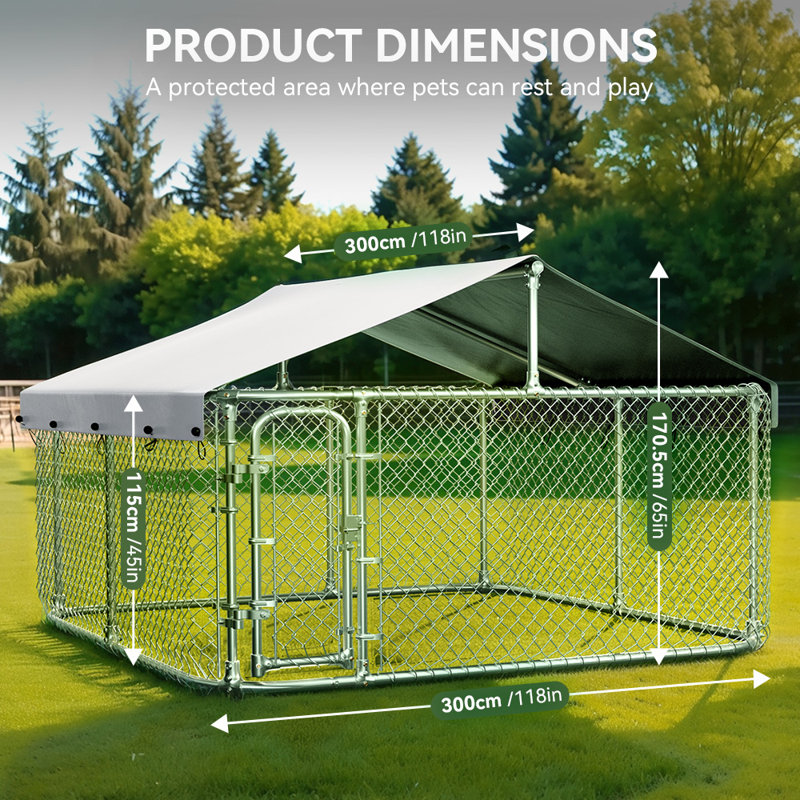 Picture of Toocapro Outdoor Dog Kennel with UV & Waterproof Cover, Outside Large ...